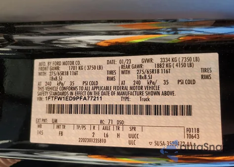 2023 Ford F150 Supercrew from USA, damaged, VIN 1FTFW1ED9PFA77211